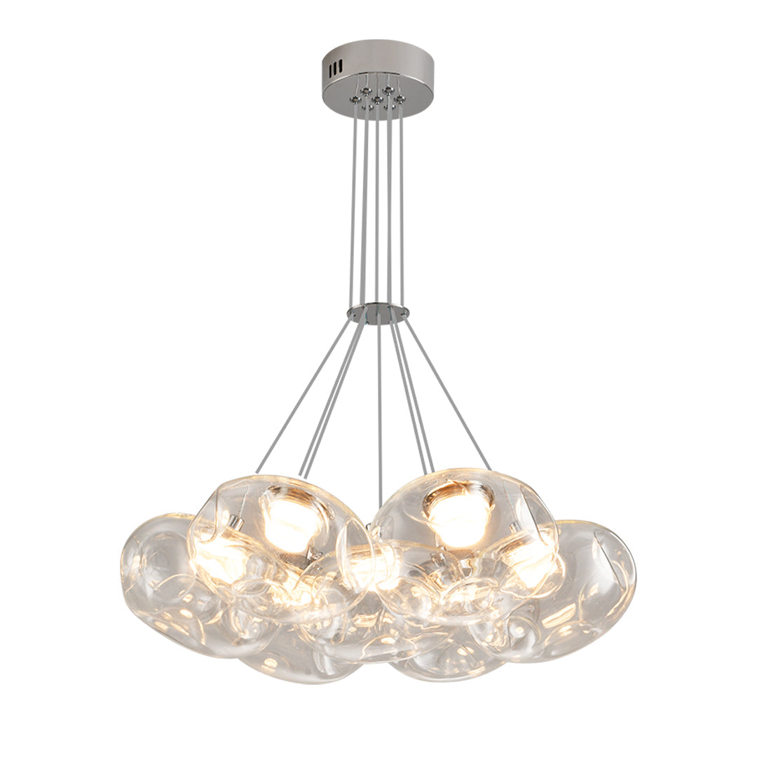 Glass Globe Multi-Head Chandelier with Full-Spectrum Integrated LED