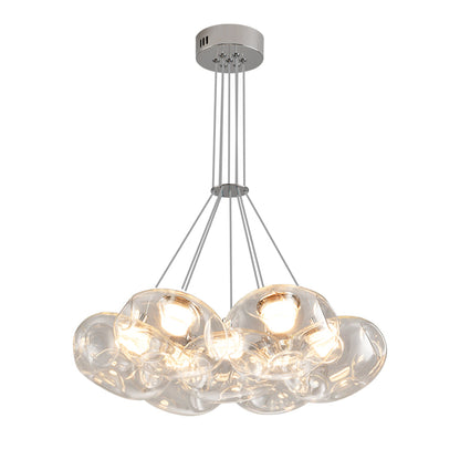 Glass Globe Multi-Head Chandelier with Full-Spectrum Integrated LED