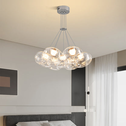 Glass Globe Multi-Head Chandelier with Full-Spectrum Integrated LED