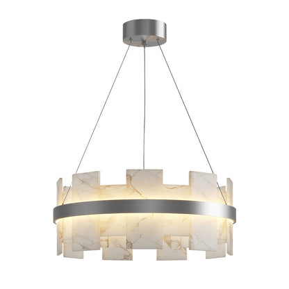 Modern Copper Marble LED Chandelier with 3 Step Dimming for Luxury Dining Room Ceiling Lighting