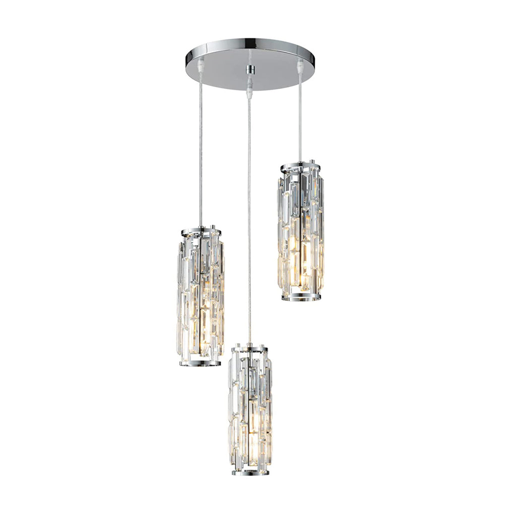 Mini Crystal Pendant Light Industrial Iron E27 Black Gold Chrome 1 3 Light Kitchen Island