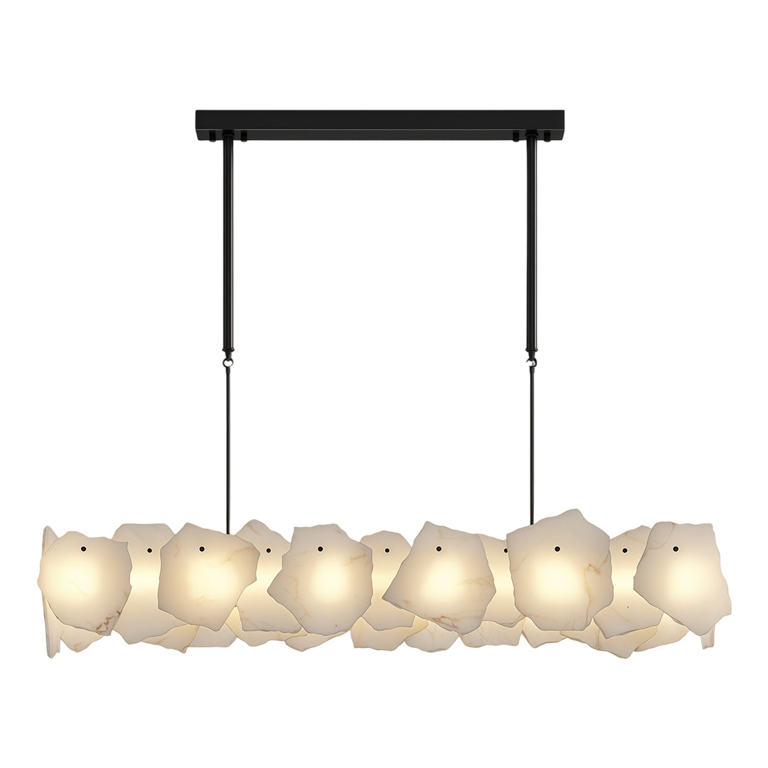 Modern Cloud Stone LED Chandelier with Full Copper Frame for Dining Room and Living Space