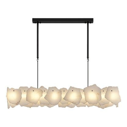 Modern Cloud Stone LED Chandelier with Full Copper Frame for Dining Room and Living Space