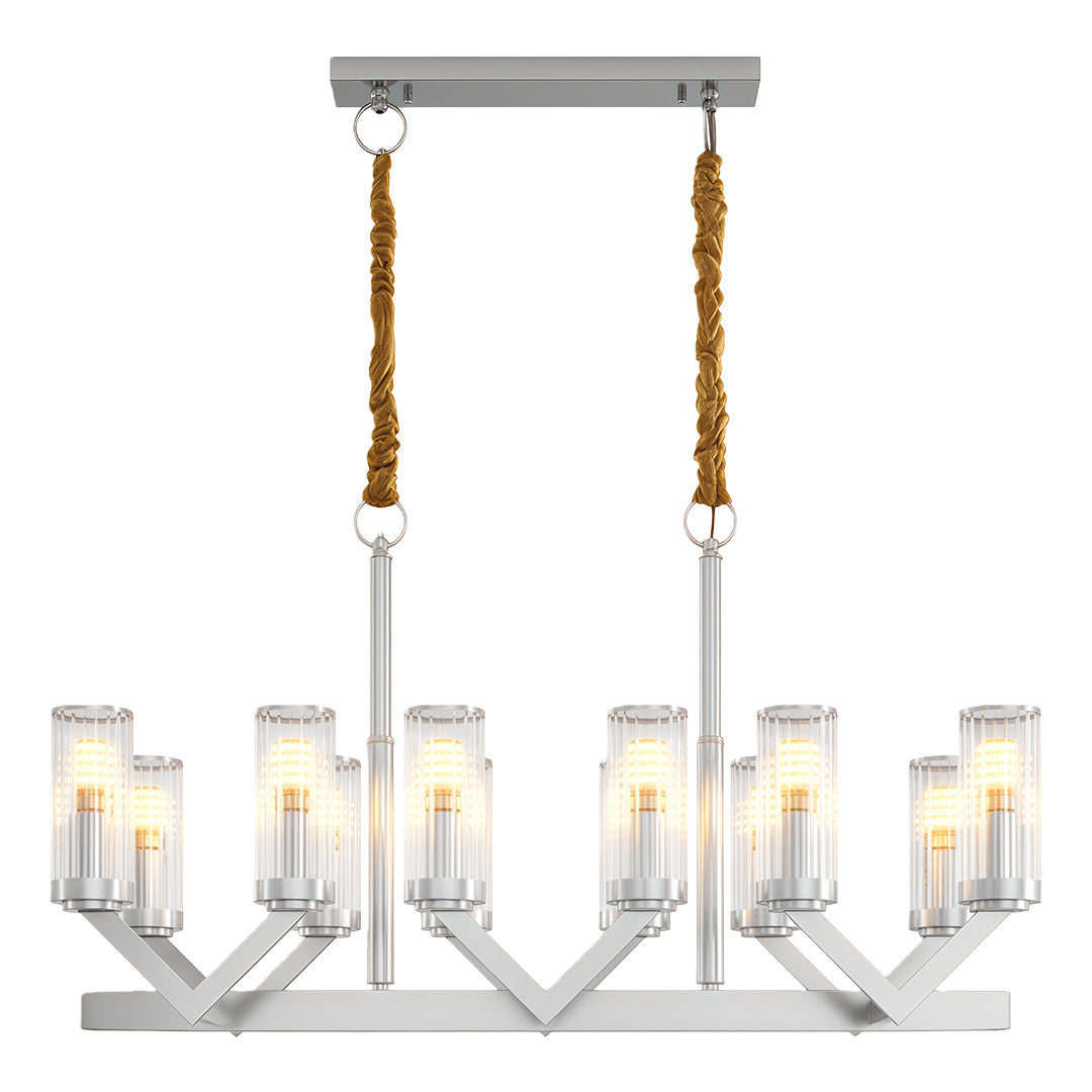 Fluted Cylinder Drop Chandelier