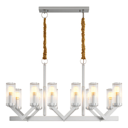 Fluted Cylinder Drop Chandelier