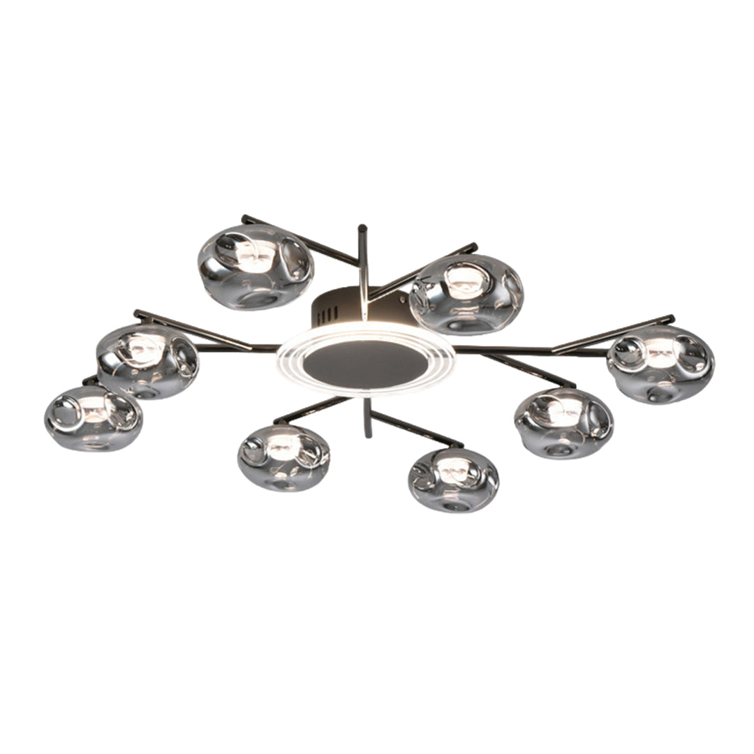 Nordic Branching Semi Flush Mount Black Copper 8 12 Heads