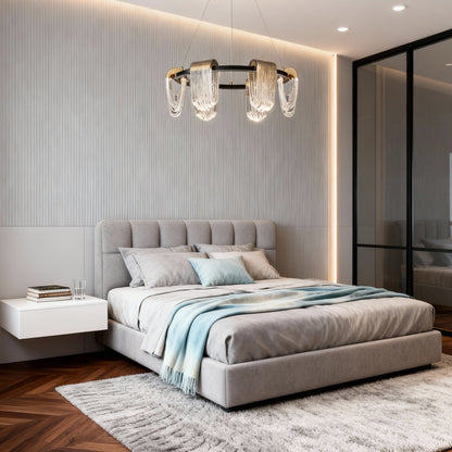 Circular Array Chandelier Gold Gray Aluminum LED 3000K 4500K 6000K Italian Style