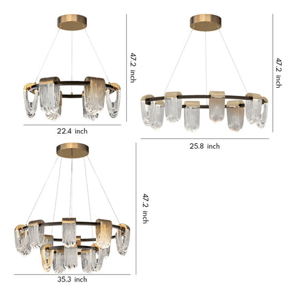 Circular Array Chandelier Gold Gray Aluminum LED 3000K 4500K 6000K Italian Style