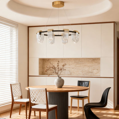 Circular Array Chandelier Gold Gray Aluminum LED 3000K 4500K 6000K Italian Style