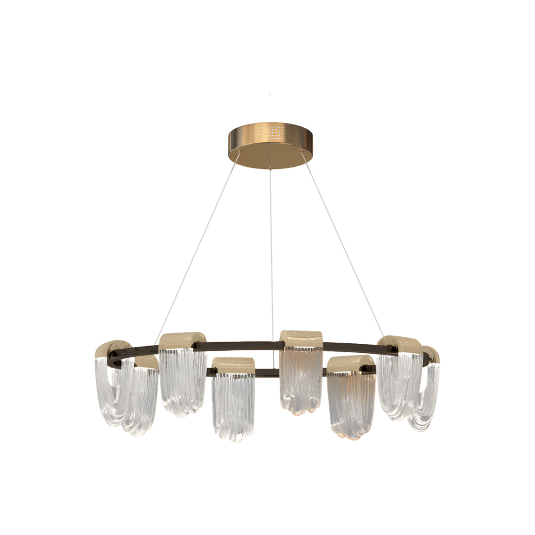 Circular Array Chandelier Gold Gray Aluminum LED 3000K 4500K 6000K Italian Style