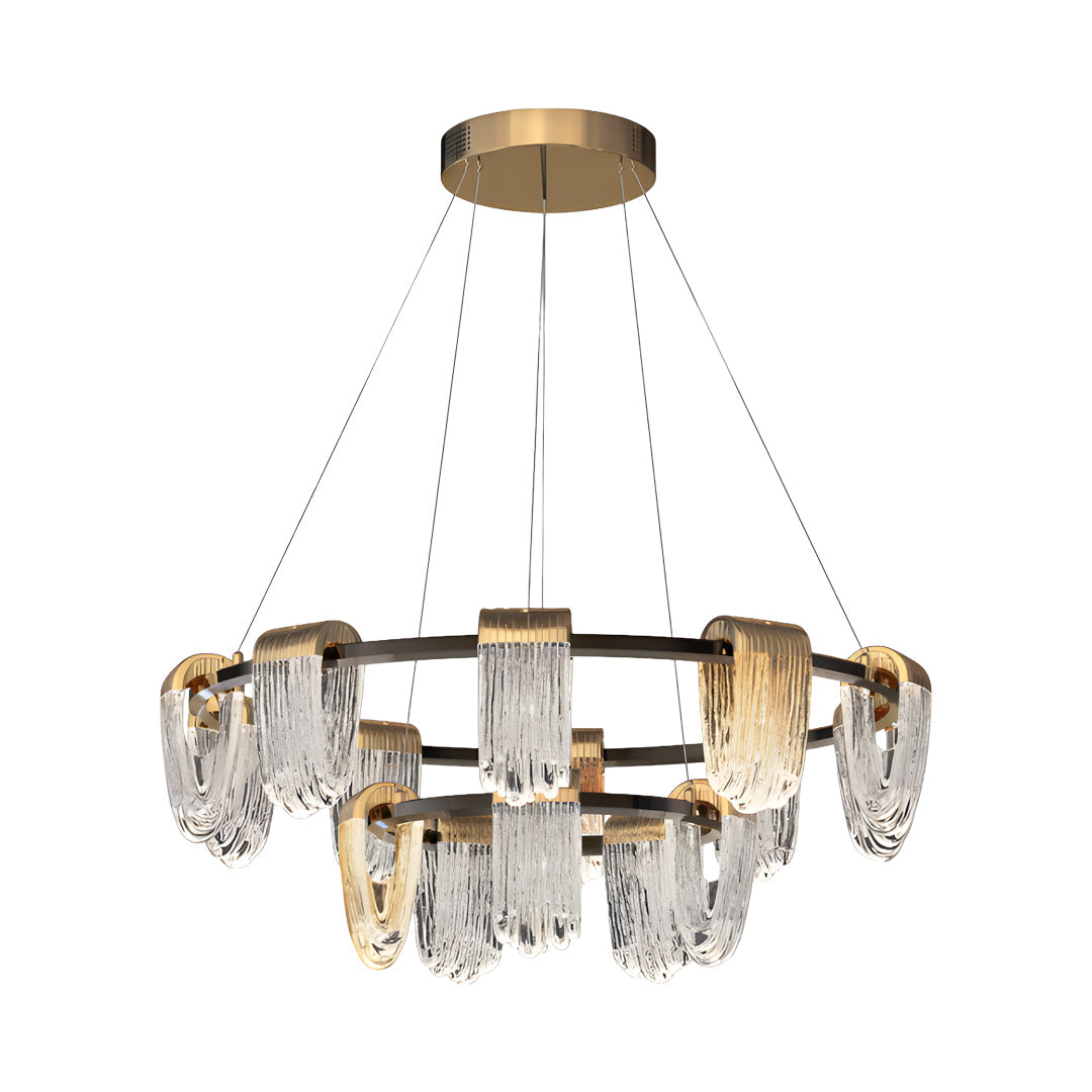 Circular Array Chandelier Gold Gray Aluminum LED 3000K 4500K 6000K Italian Style