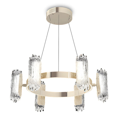 Terracotta Gold Ring Chandelier Nordic Minimalist Aluminium LED 3-Step CCT Dining Room Living Room
