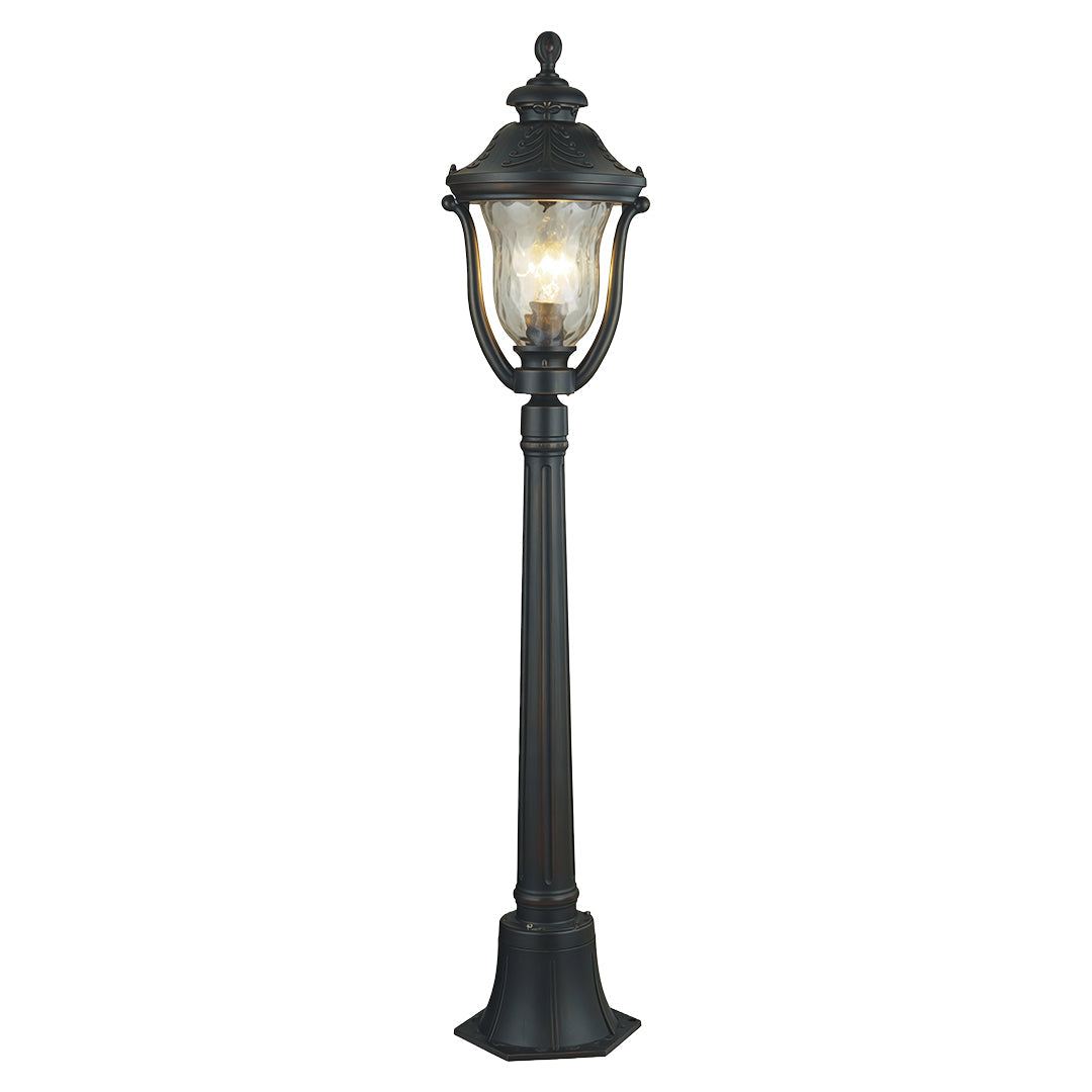 European Style Bollard Post Light Coffee Aluminum Pointed Lantern Top 12W 45 Inch Garden