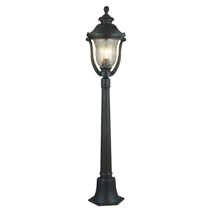European Style Bollard Post Light Coffee Aluminum Pointed Lantern Top 12W 45 Inch Garden
