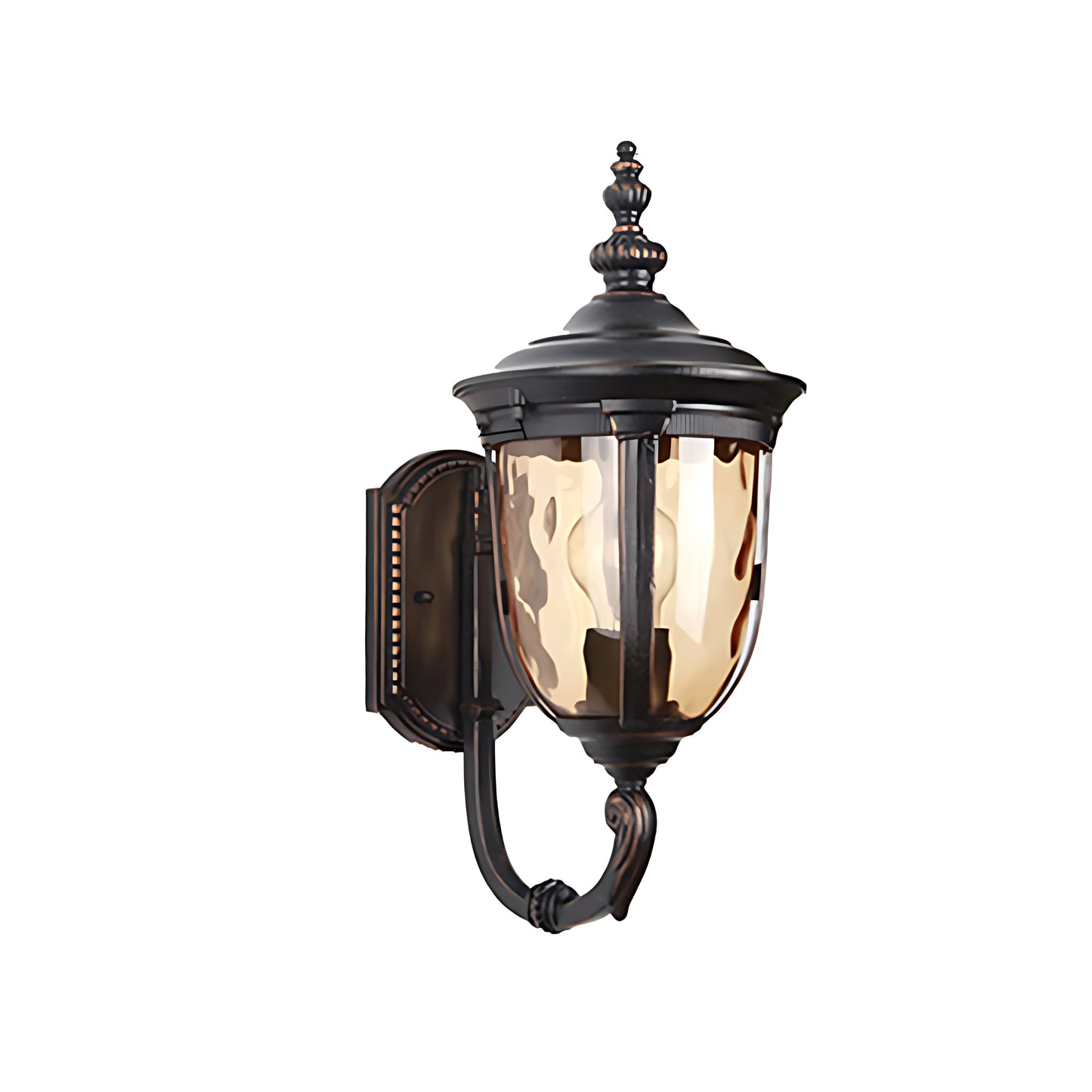 Copper-Tone Retro Outdoor Wall Lantern E27 IP54 American Style Die-Cast