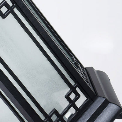 Traditional Asian Inspired Pathway Light Rhombus Lantern Frosted Glass Aluminum IP65 Villa Courtyard