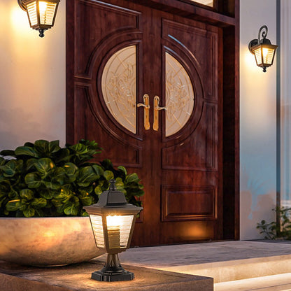 European Style Outdoor Landscape Light Black Aluminum PC Shade IP54 Lawn Lamp or Wall Lamp 3 Sizes