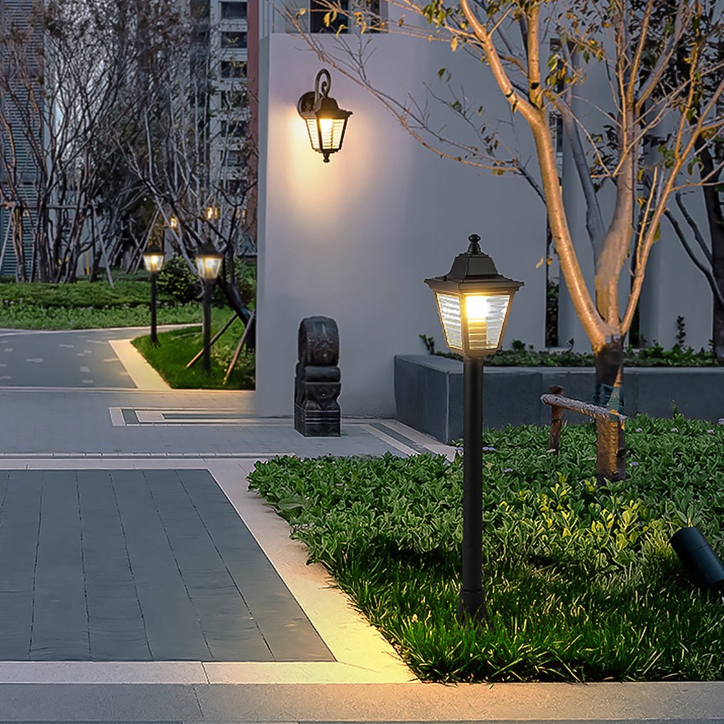 European Style Outdoor Landscape Light Black Aluminum PC Shade IP54 Lawn Lamp or Wall Lamp 3 Sizes