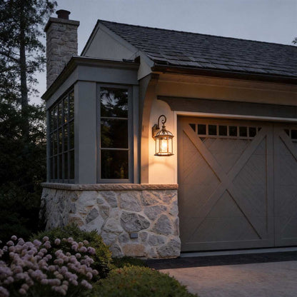 Classic Outdoor Wall Lantern Black or Gold Die-Cast Aluminum Glass E27 IP65