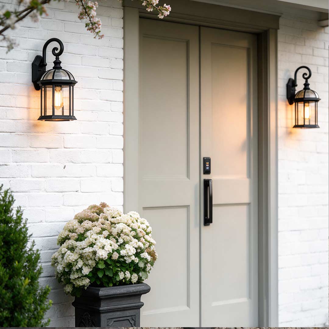 Classic Outdoor Wall Lantern Black or Gold Die-Cast Aluminum Glass E27 IP65