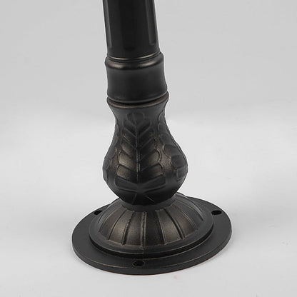Retro Outdoor Lamp Post Black Iron Cracked PC Shade IP54 Romantic Villa Garden 33 Inch