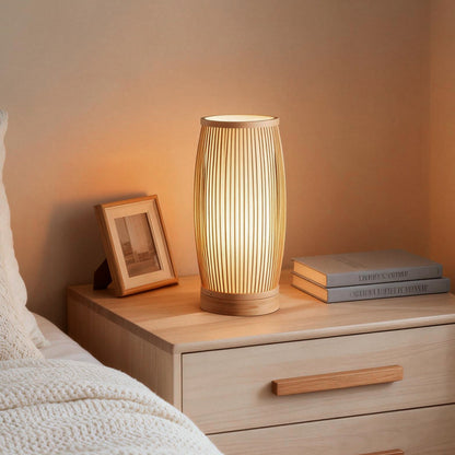 Handwoven Bamboo Japanese Lantern Table Lamp E27 Warm White