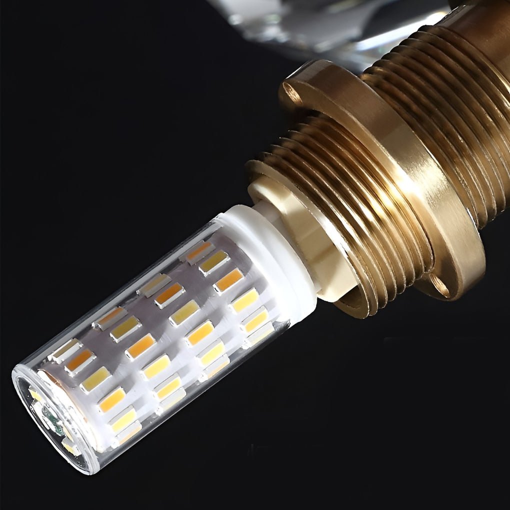Ball-Shaped Crystal Gold Wall Sconce – Postmodern Plug-In LED Wall Lamp
