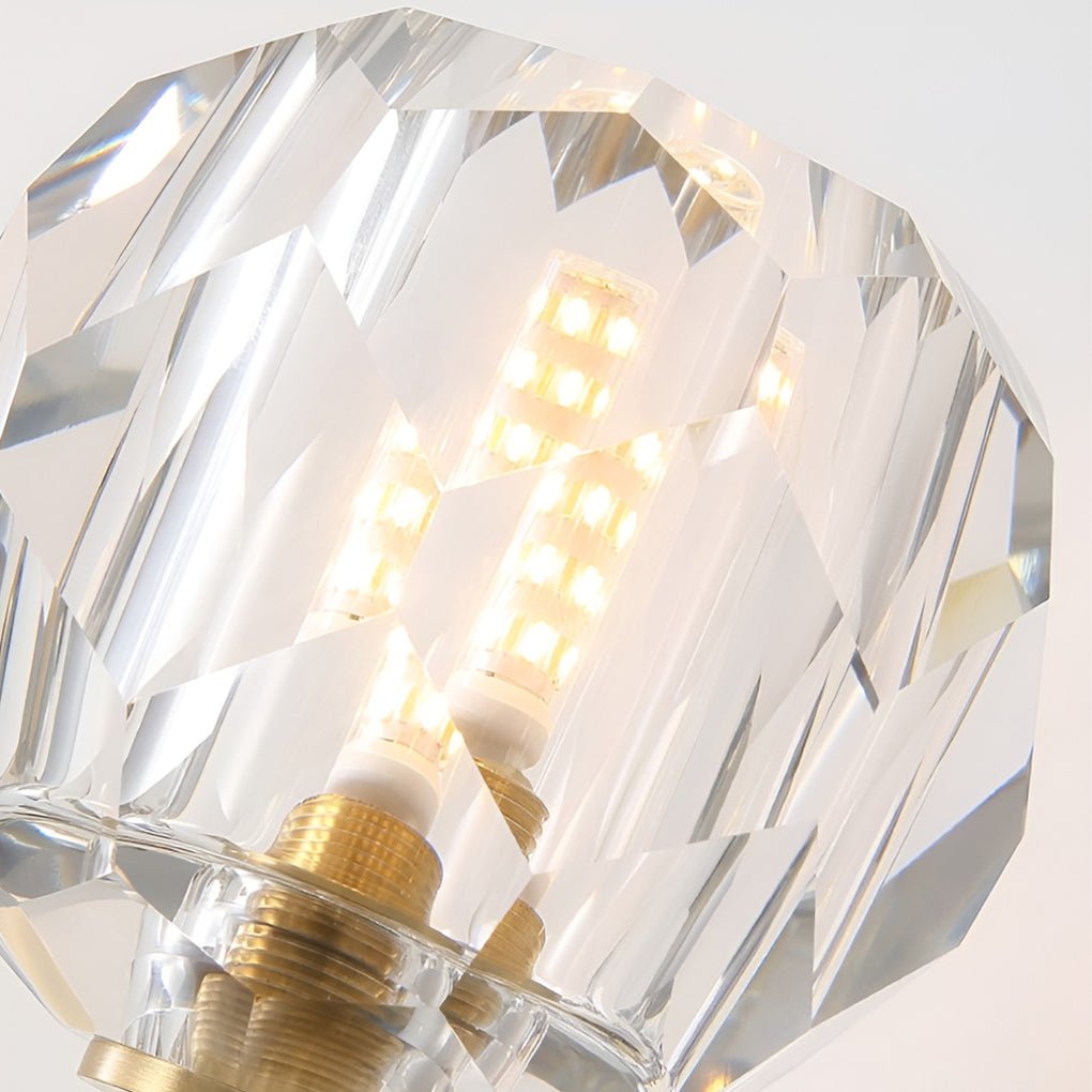 Ball-Shaped Crystal Gold Wall Sconce – Postmodern Plug-In LED Wall Lamp