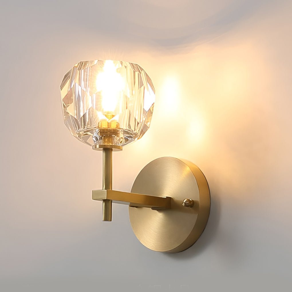 Ball-Shaped Crystal Gold Wall Sconce – Postmodern Plug-In LED Wall Lamp