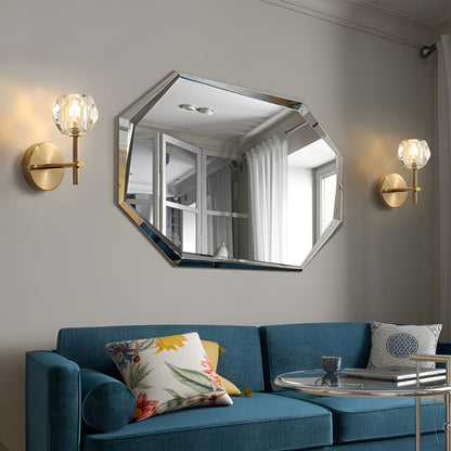 Ball-Shaped Crystal Gold Wall Sconce – Postmodern Plug-In LED Wall Lamp