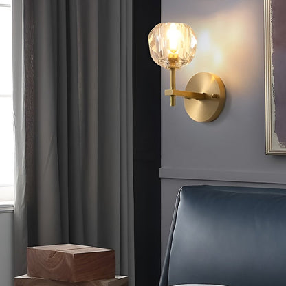 Ball-Shaped Crystal Gold Wall Sconce – Postmodern Plug-In LED Wall Lamp