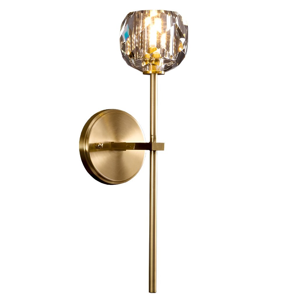 Ball-Shaped Crystal Gold Wall Sconce – Postmodern Plug-In LED Wall Lamp