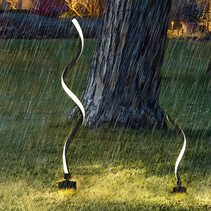 Spiral LED Path Light Die-Cast Aluminium 12W 840LM 3000K IP55 Solar/Hardwired Black 3 Heights