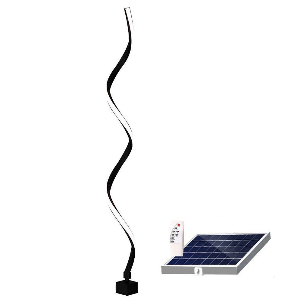 Spiral LED Path Light Die-Cast Aluminium 12W 840LM 3000K IP55 Solar/Hardwired Black 3 Heights