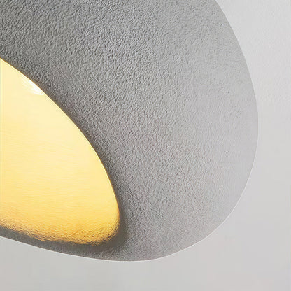 Wabi-Sabi Oval Flush Mount or Pendant White Gray Remote Dimming