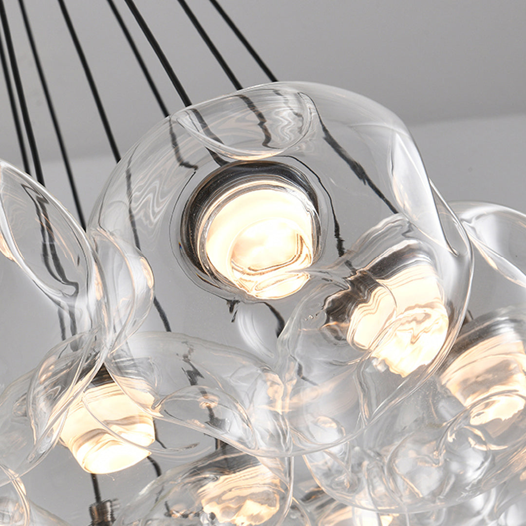 Glass Globe Multi-Head Chandelier with Full-Spectrum Integrated LED