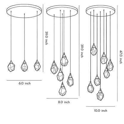 Crystal Spiral Helix Staircase Chandelier Copper Electroplated E14 3000K 9 Configurations Indoor