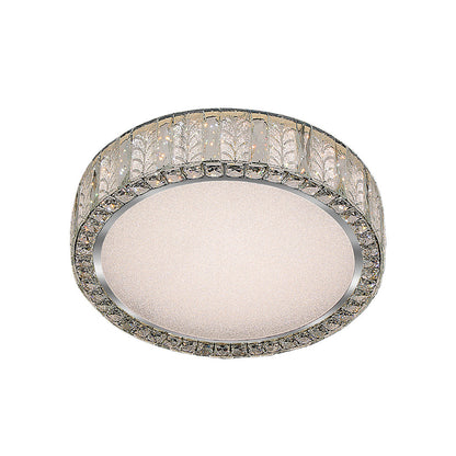 Gold Crystal Leaf Ring Flush Mount Round Two Sizes