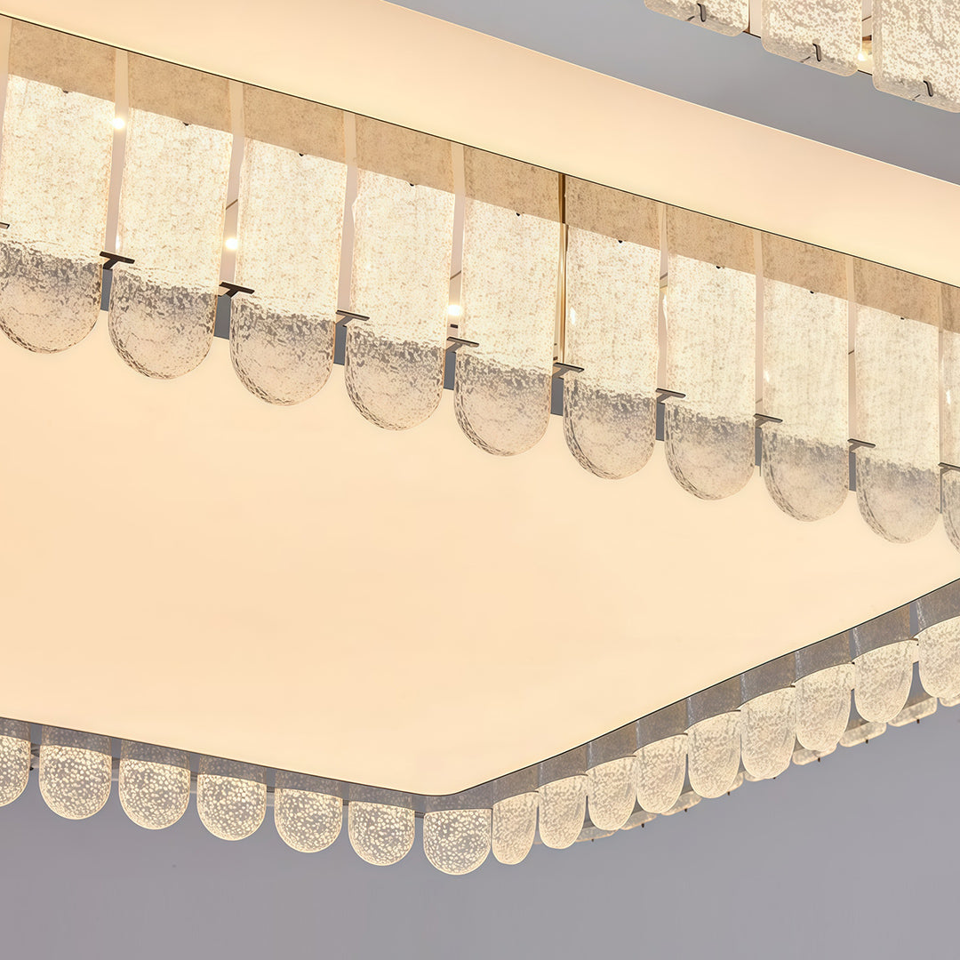 Luxury Crystal Flush Mount Round Square Rectangle Chrome 8 Sizes