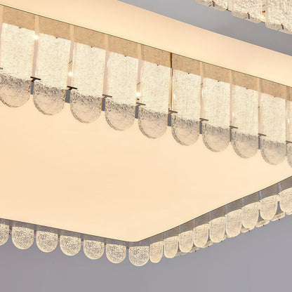 Luxury Crystal Flush Mount Round Square Rectangle Chrome 8 Sizes
