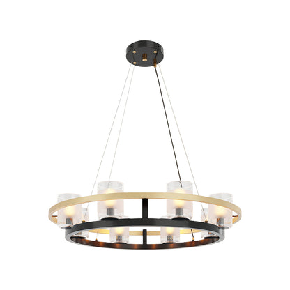 Luxury Copper Chandelier with Transparent Glass Shades