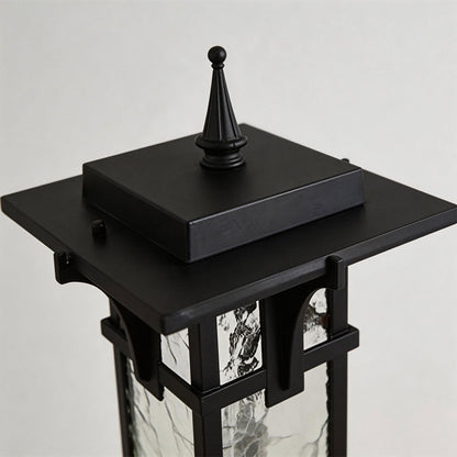 Modern Minimalist Outdoor Path Light Hardwired Black Aluminum Glass 3 Sizes