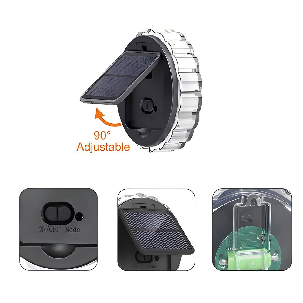 Solar Petal Sunburst Outdoor Wall Sconce ABS Acrylic RGB Remote 3 Light Modes IP44 Courtyard Garden Villa