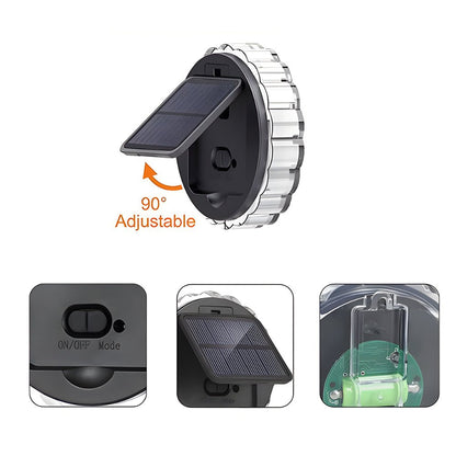 Solar Petal Sunburst Outdoor Wall Sconce ABS Acrylic RGB Remote 3 Light Modes IP44 Courtyard Garden Villa