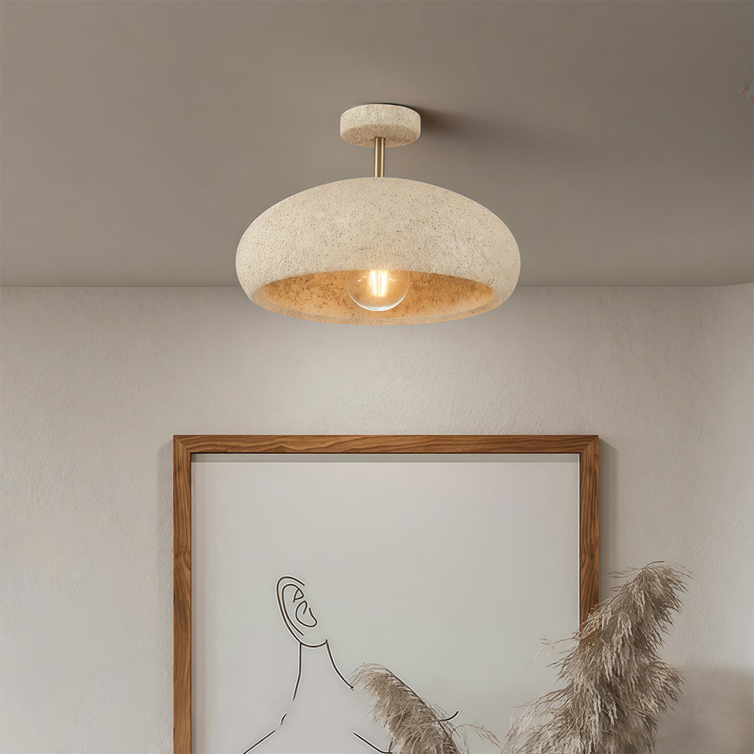 Semi-Flush Mount Iron Speckled Bowl Shade Japanese Wabi-Sabi LED E27 Warm White Neutral White Nine Configurations