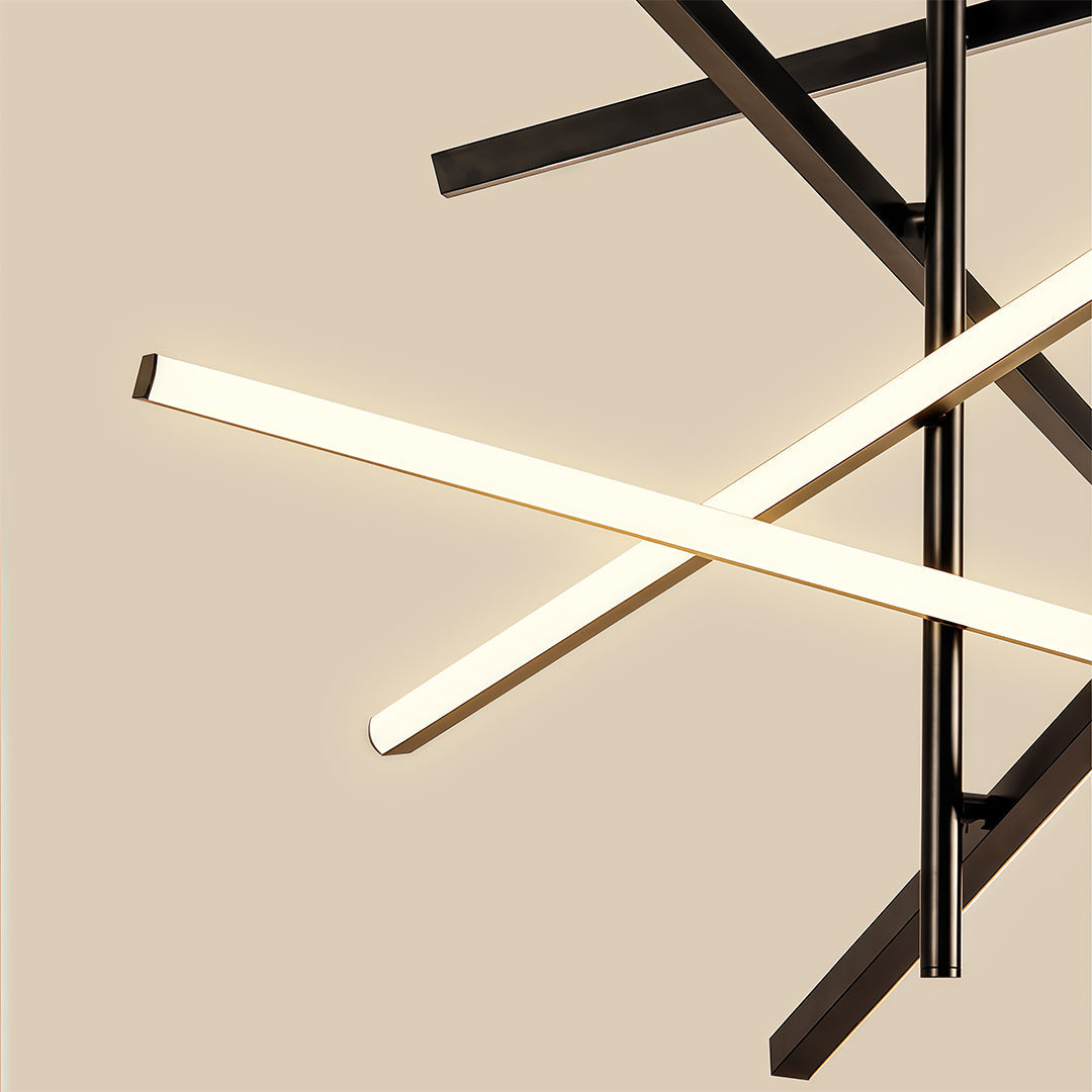 Abstract Multi-Arm Iron Chandelier Silicone Shade Dimmable LED 3000K 6000K Black