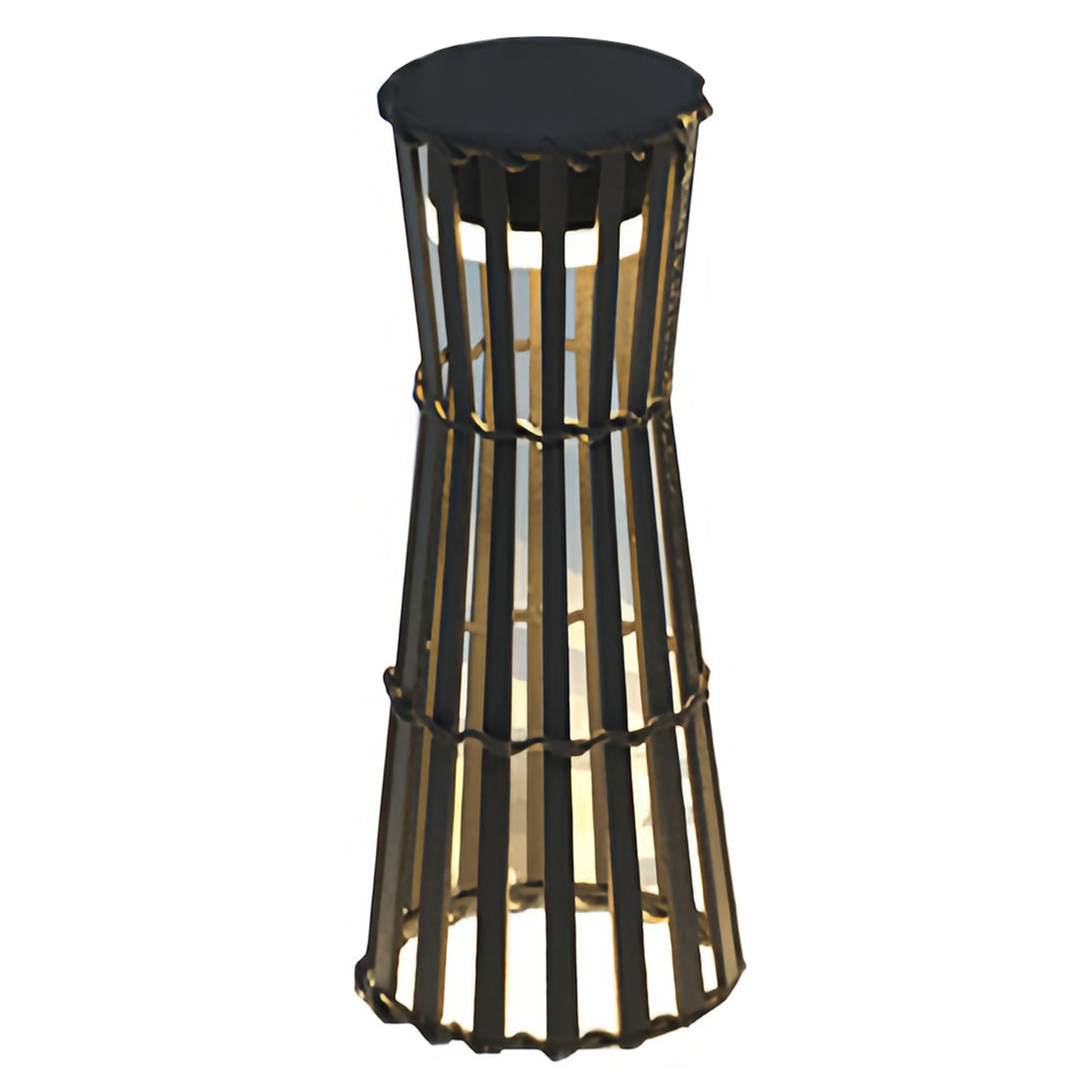 Silhouette Stainless Steel Slat Outdoor Floor Lantern IP54 Solar/Hardwired 3000K