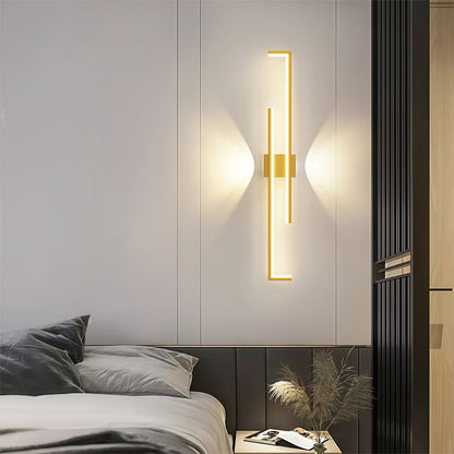 Linear LED Wall Sconce Bar Modern Minimalist Iron 3CCT Hardwired Black Gold