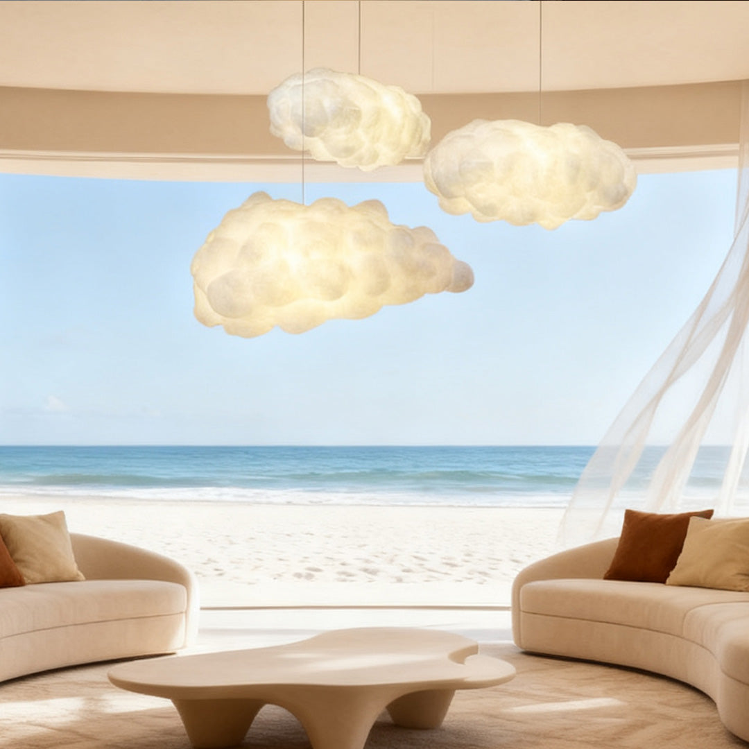 3D Cloud Fabric Pendant Light E26/E27 LED 2800LM 3000K White Pastel 7 Sizes Indoor