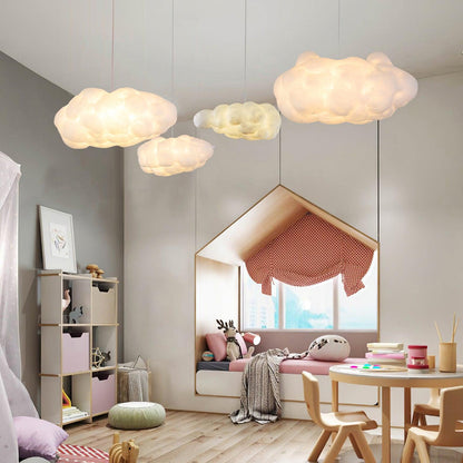 3D Cloud Fabric Pendant Light E26/E27 LED 2800LM 3000K White Pastel 7 Sizes Indoor